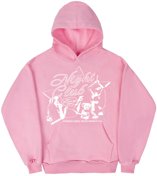 Hoodie Night Club Baby Pink