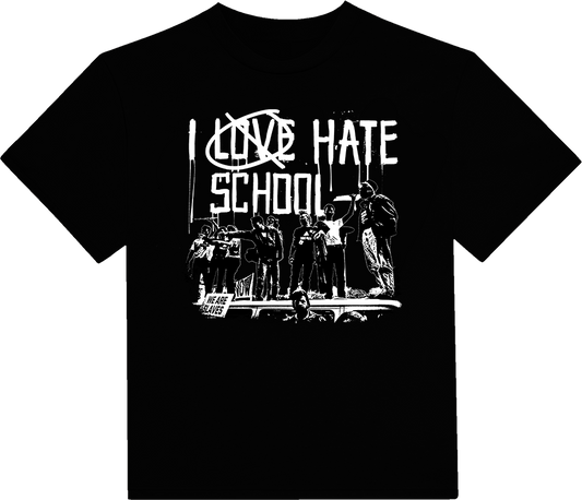 I Hate School Tee Black